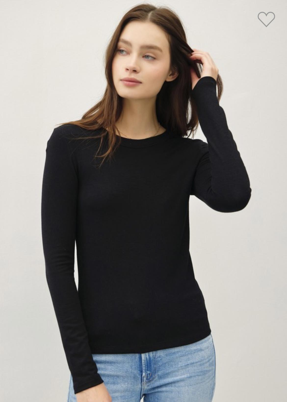 Blk. Round Neck Top