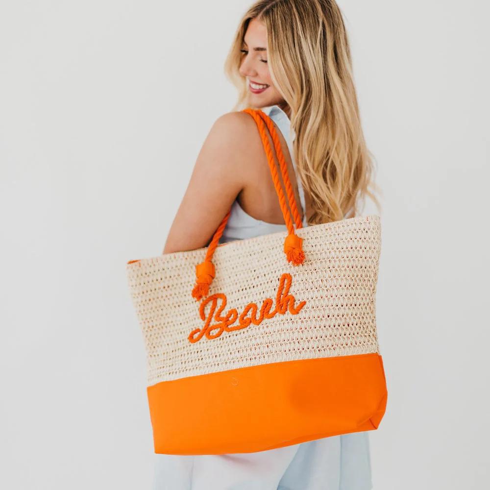 Beach Bum Raffia Tote Bag