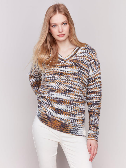 Space Dye Yarn Knit Sweater