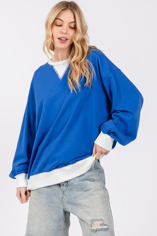 Royal/White French Terry